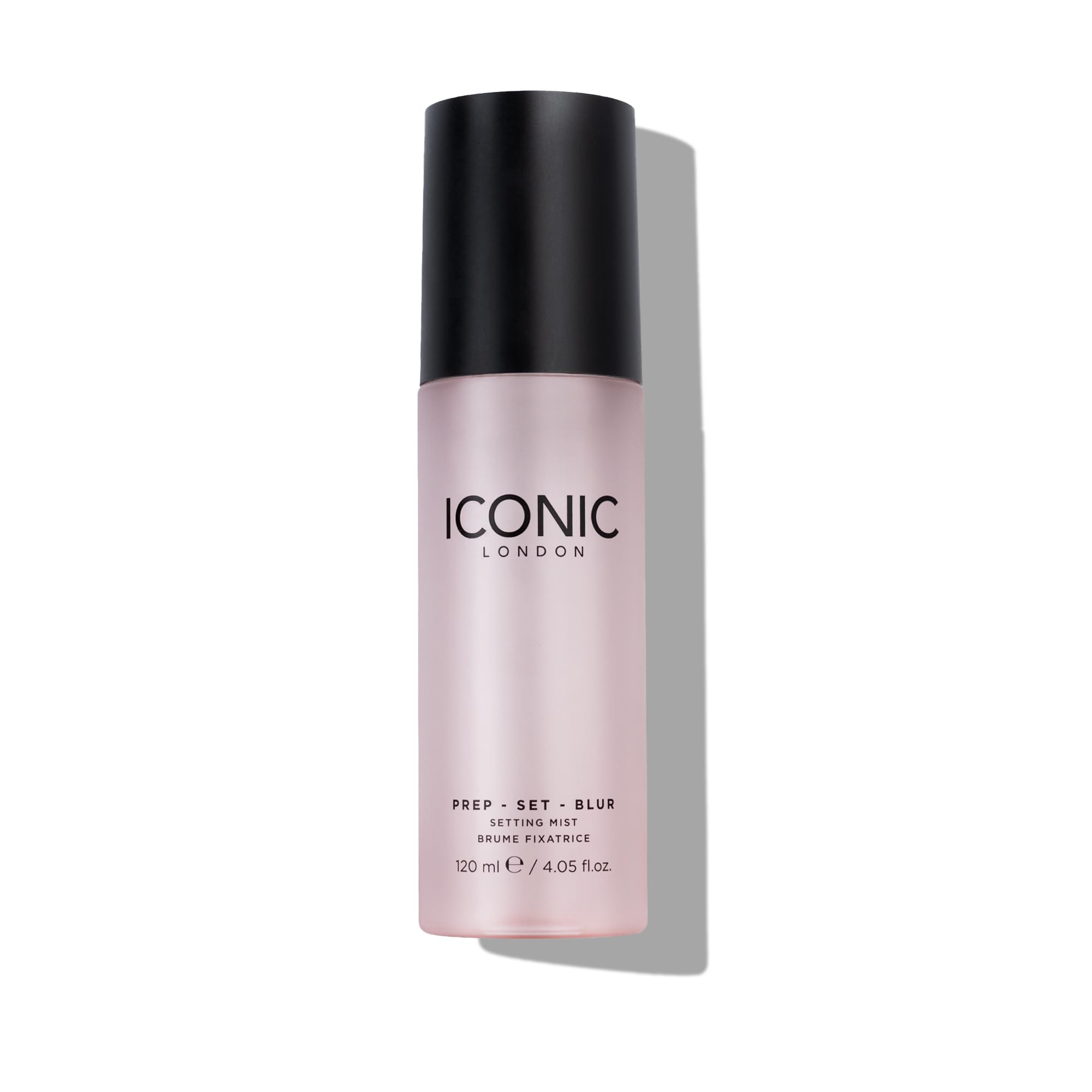 ICONIC LONDON Prep Set Blur bottle showing weightless makeup hold for refined look