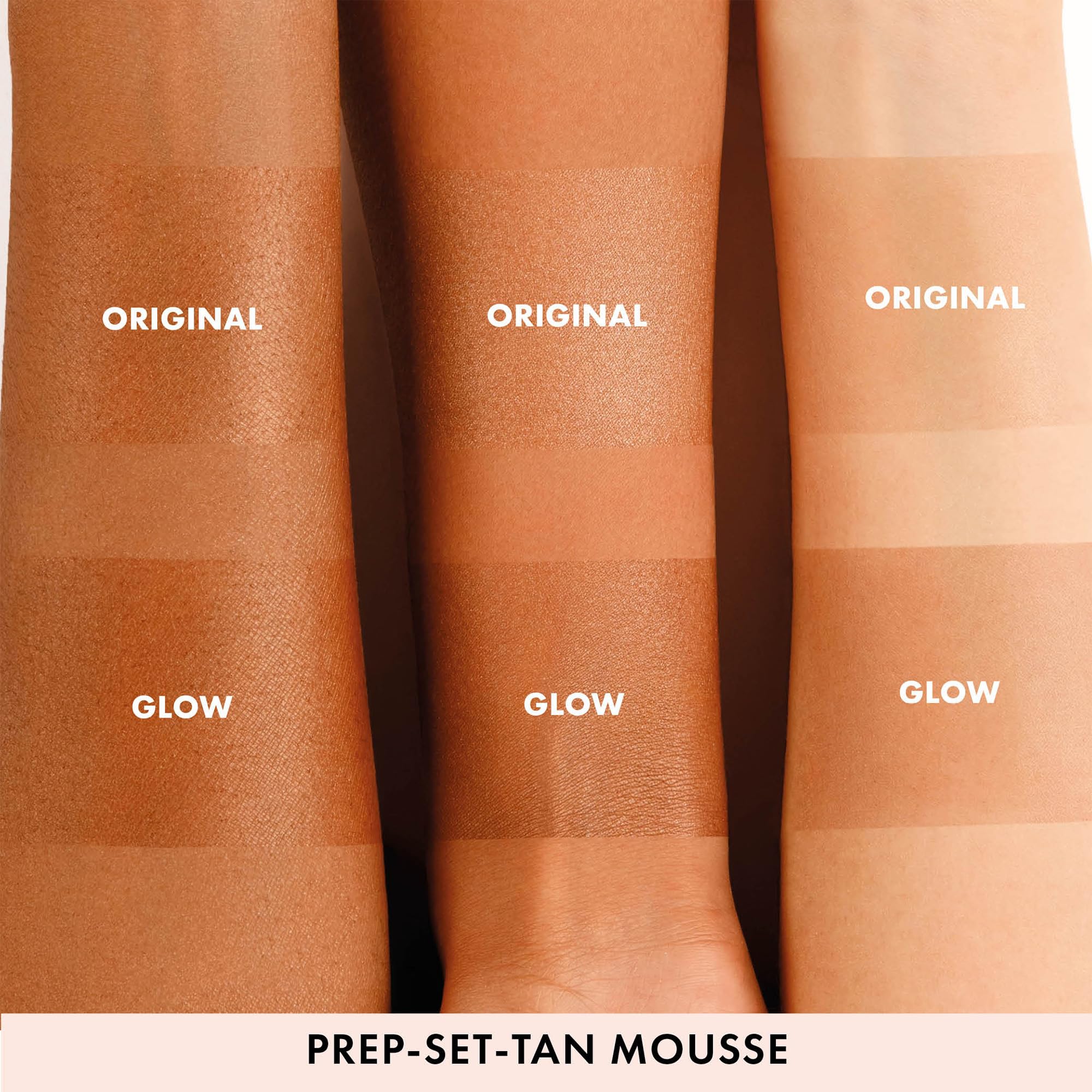 ICONIC LONDON Prep Set Tan Mousse leg application delivering natural bronze tone.