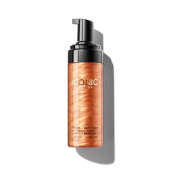 ICONIC LONDON Prep Set Tan Mousse texture close-up shows lightweight blendable formula.