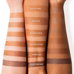 Iconic London Sheer Bronze application with fingers for quick blending.