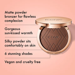 Close up of silky powder texture blending over pores for a flawless look