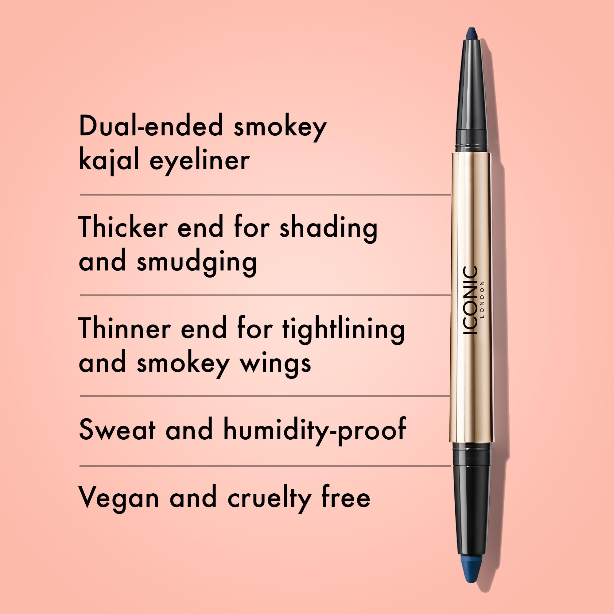 ICONIC LONDON precise liner tip demonstrates exact application along the lash line