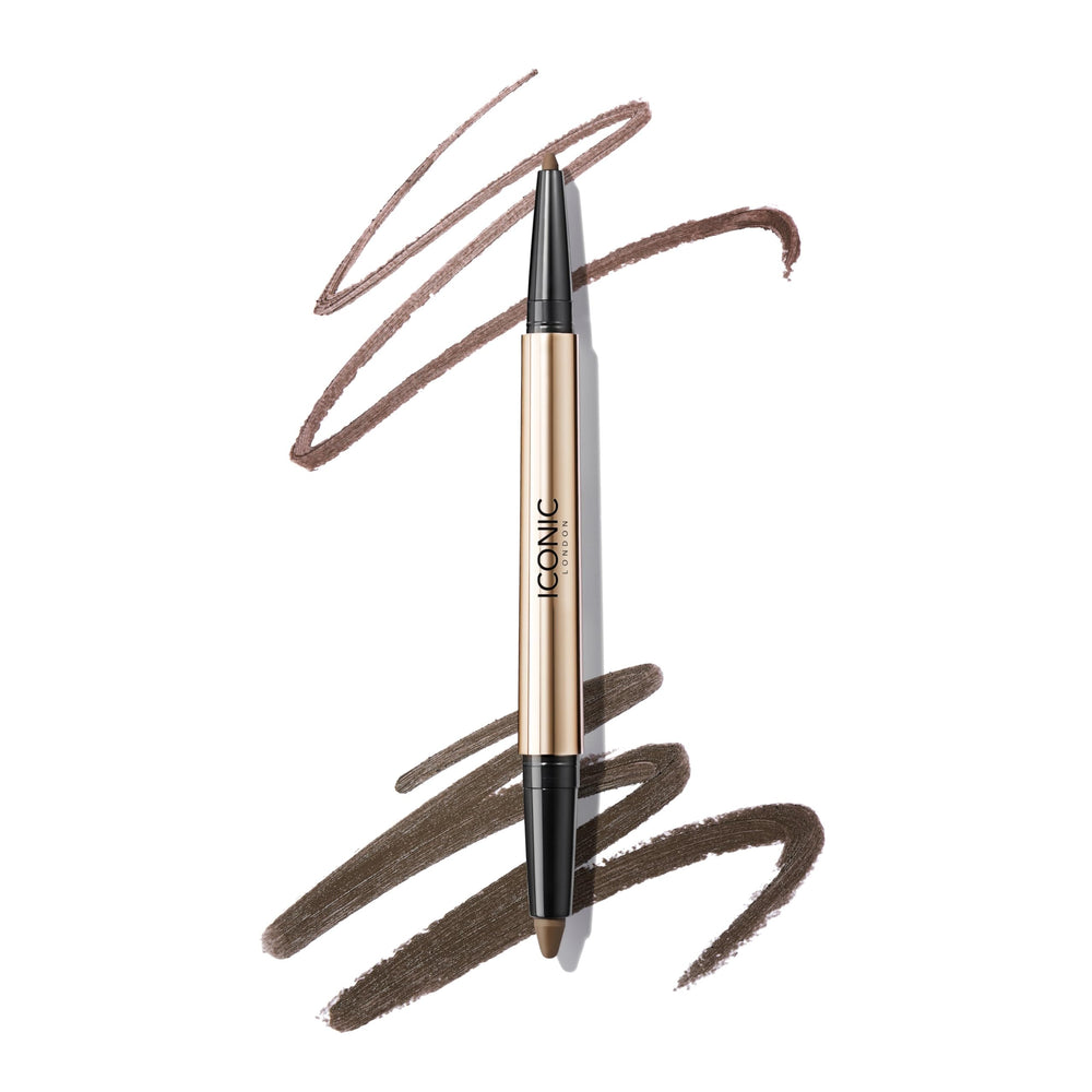 ICONIC LONDON Smokey Eye Duo shadow swatches show rich depth and sultry color