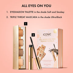 ICONIC LONDON Soft & Smokey Eyeshadow Palette open with four velvety shades