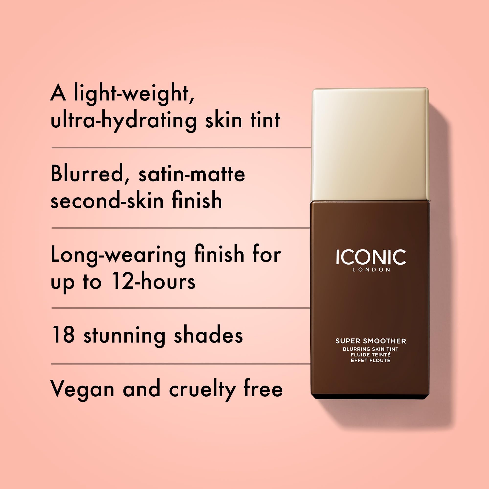 ICONIC LONDON Super Smoother blurring texture visible on skin