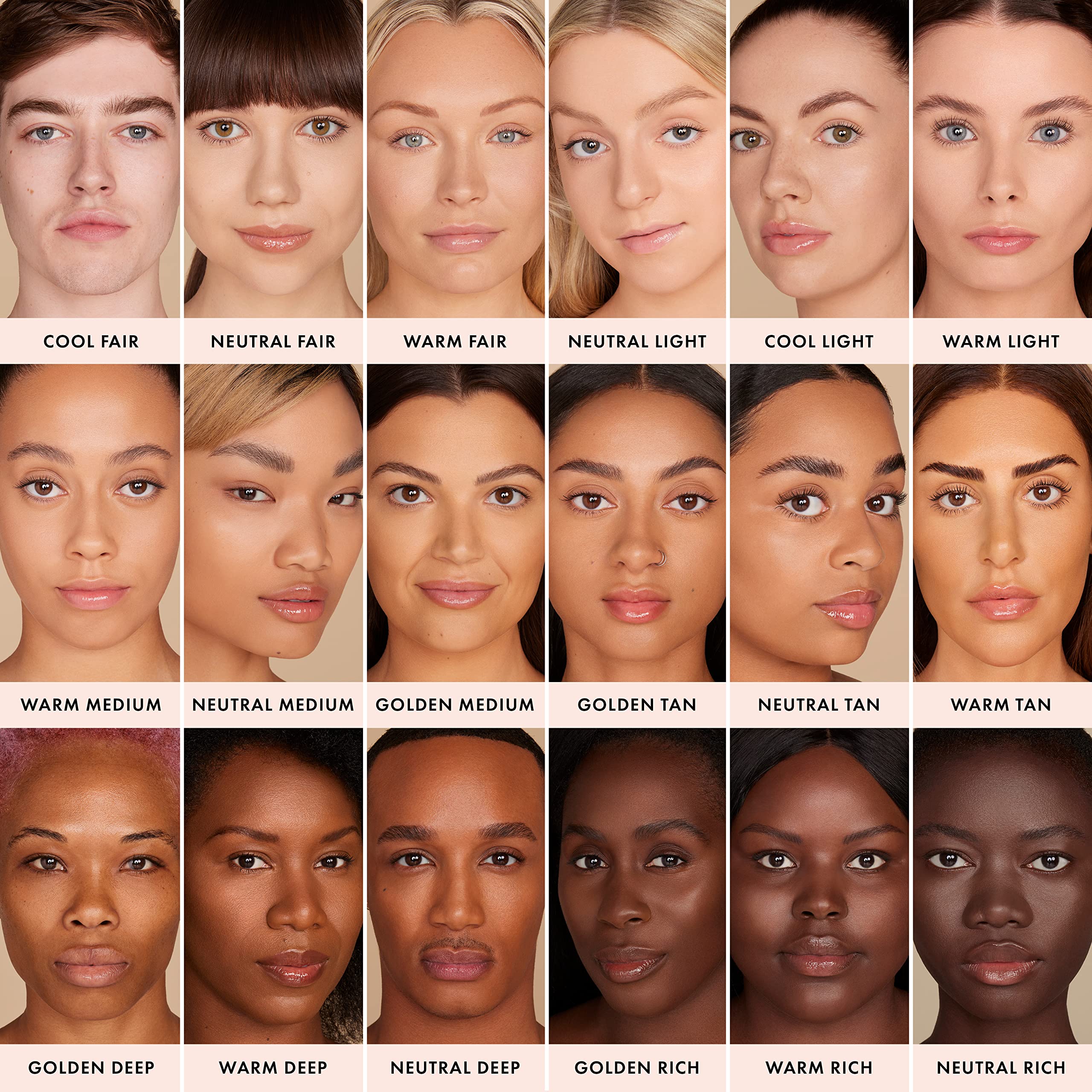 Fingers blend the tint from the center of the face outward for a natural look.