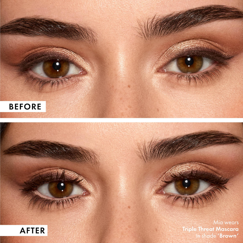 ICONIC LONDON Triple Threat Mascara, cils volumisés pour un effet dense et spectaculaire.
