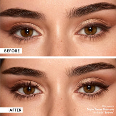 ICONIC LONDON Triple Threat Mascara, cils volumisés pour un effet dense et spectaculaire.
