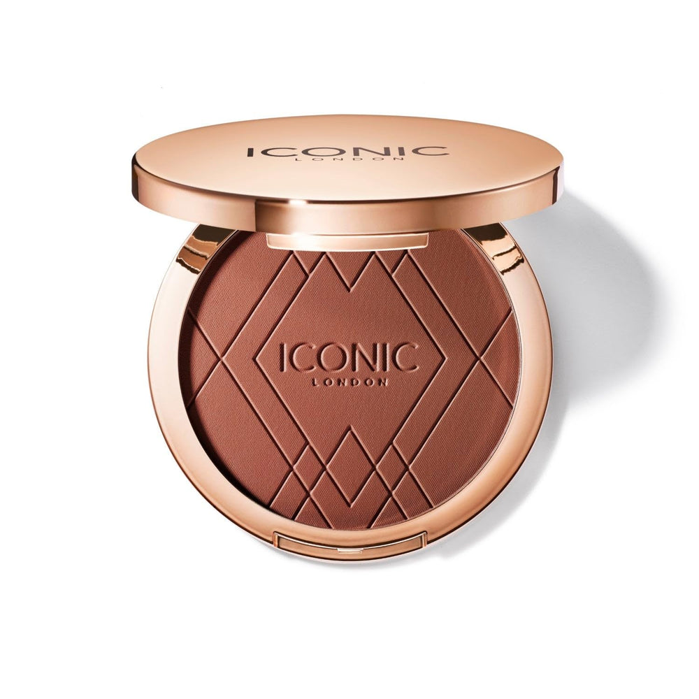 ICONIC LONDON Ultimate Bronzing Powder Warm Deep adds natural matte warmth for sculpted features.