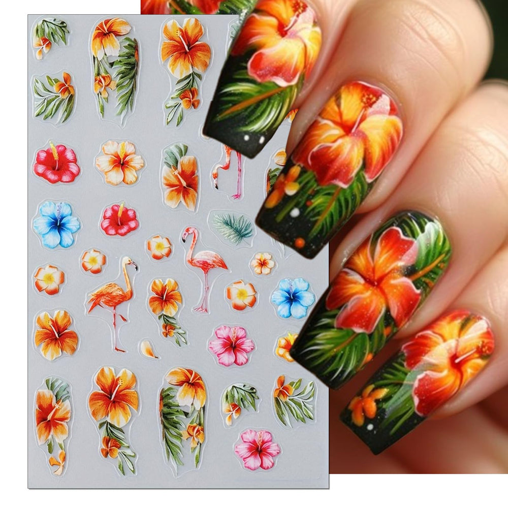 IDDFEVE beach pattern stickers give quick coastal flair to DIY nails.