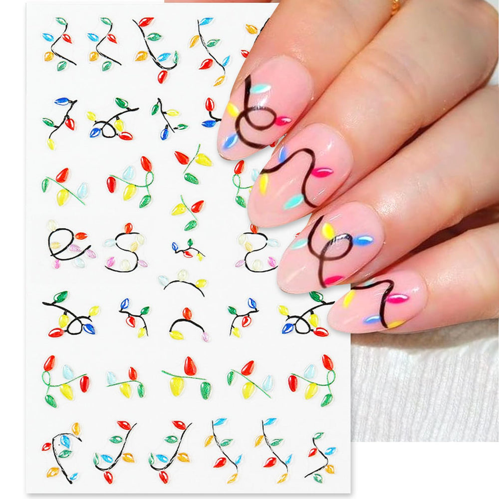 IDDFEVE Christmas decals with top-coat-friendly finish for lasting shimmer.