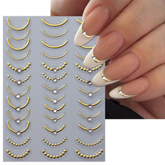 IDDFEVE curved stripe nail art on natural nails for a salon-grade finish