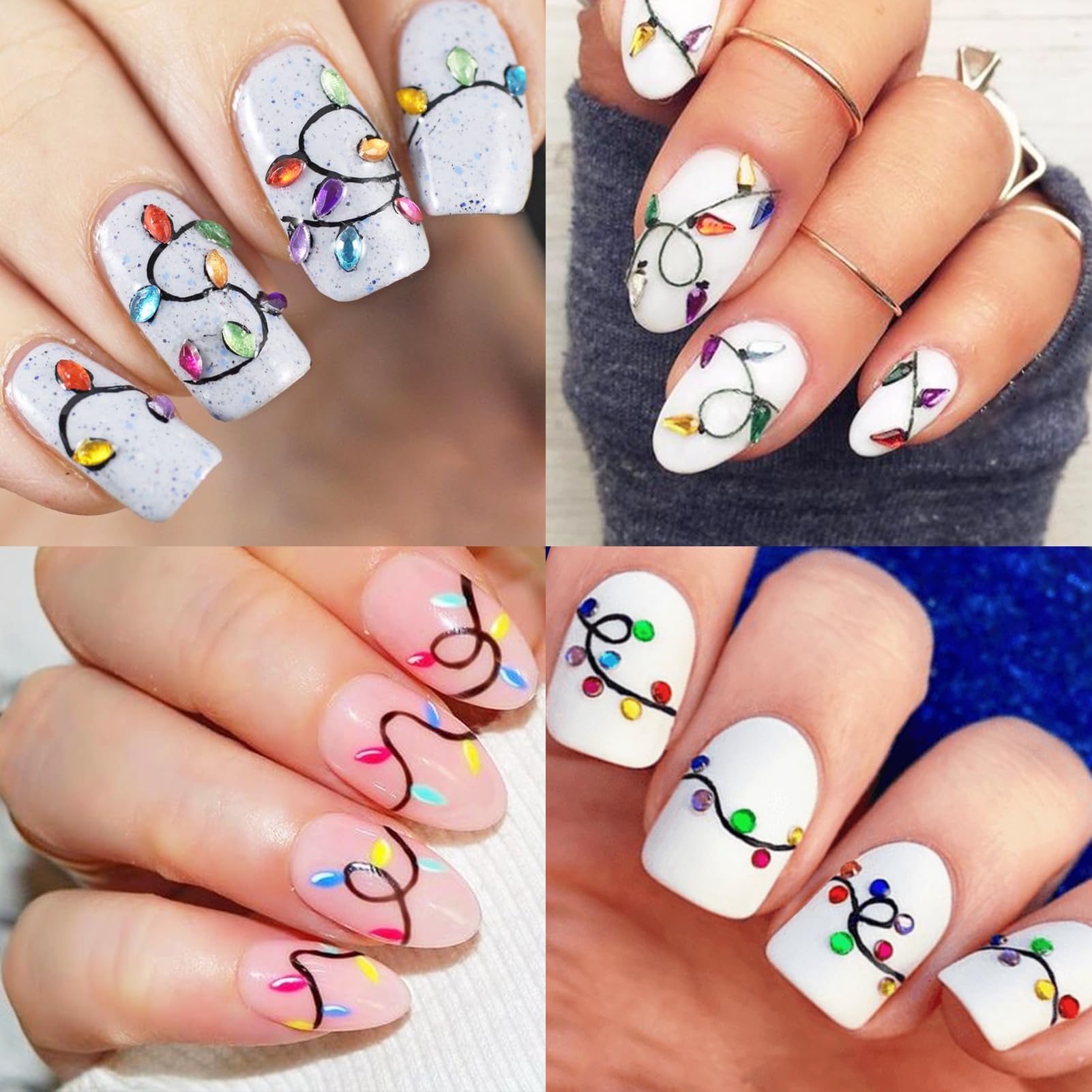 IDDFEVE Festive designs ideal for parties and winter holidays on nails.