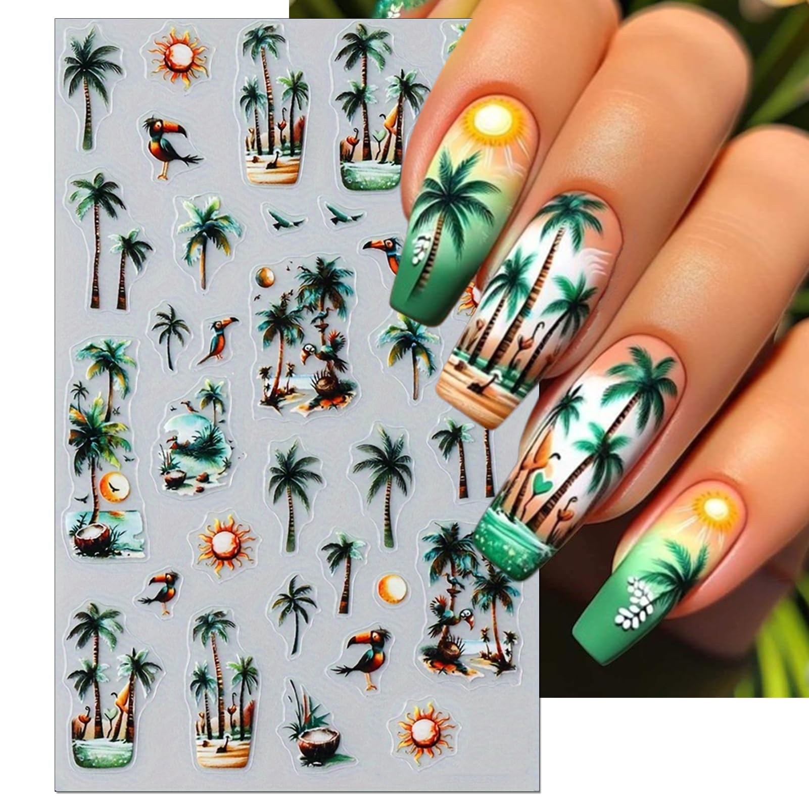IDDFEVE flamingo nail decals add bright beach vibes to your manicure.
