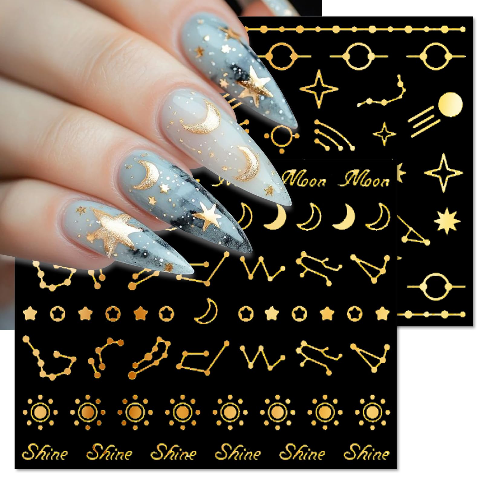 IDDFEVE gold finish nail art stickers ideal for salon use