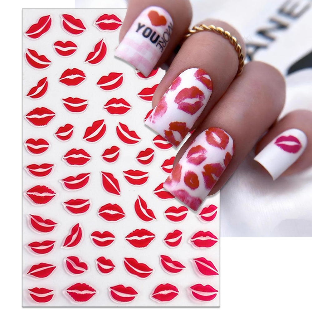 IDDFEVE kiss stickers on nails easy-to-apply for date-night looks.