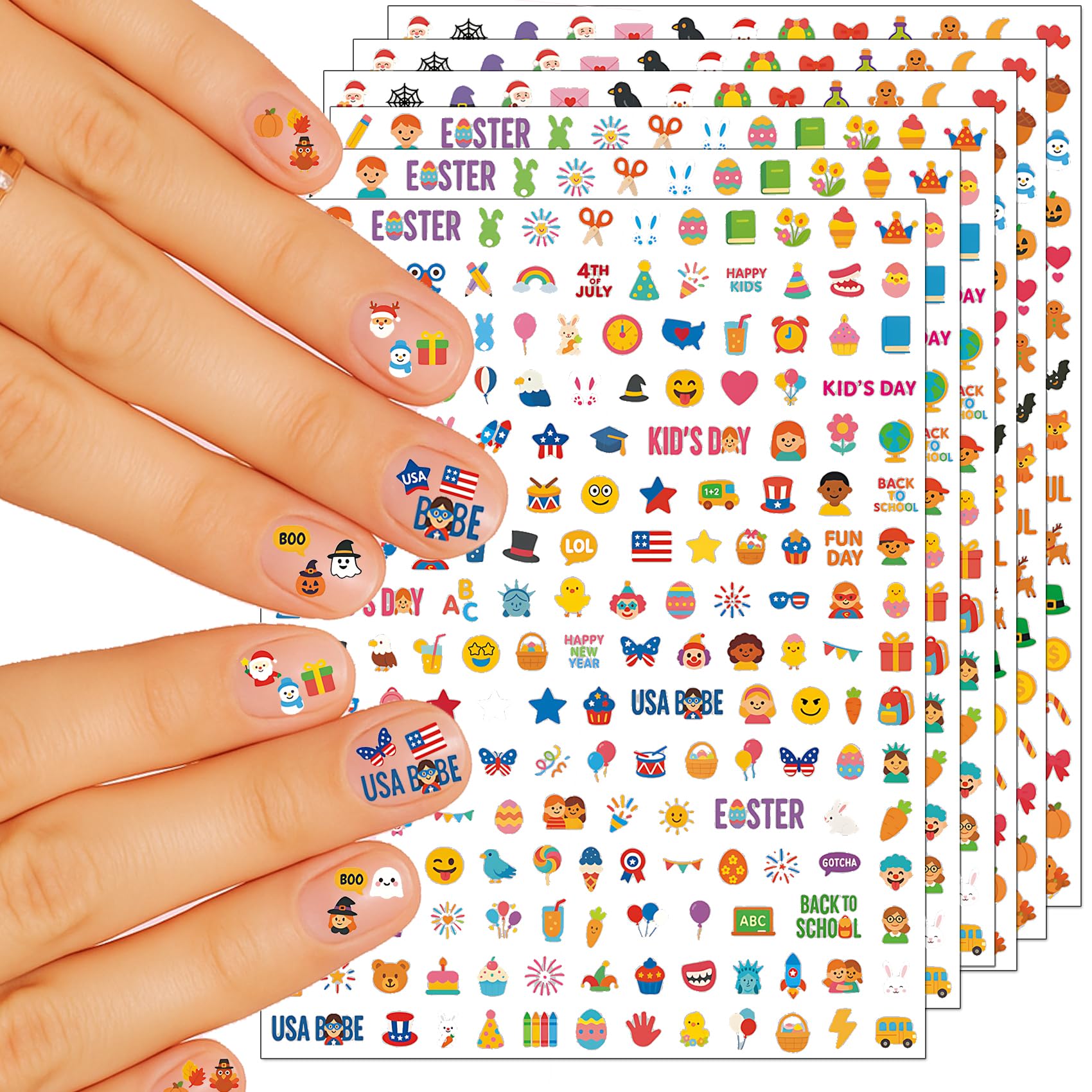 IDDFEVE mini nail stickers Halloween designs for kids’ nails and party play