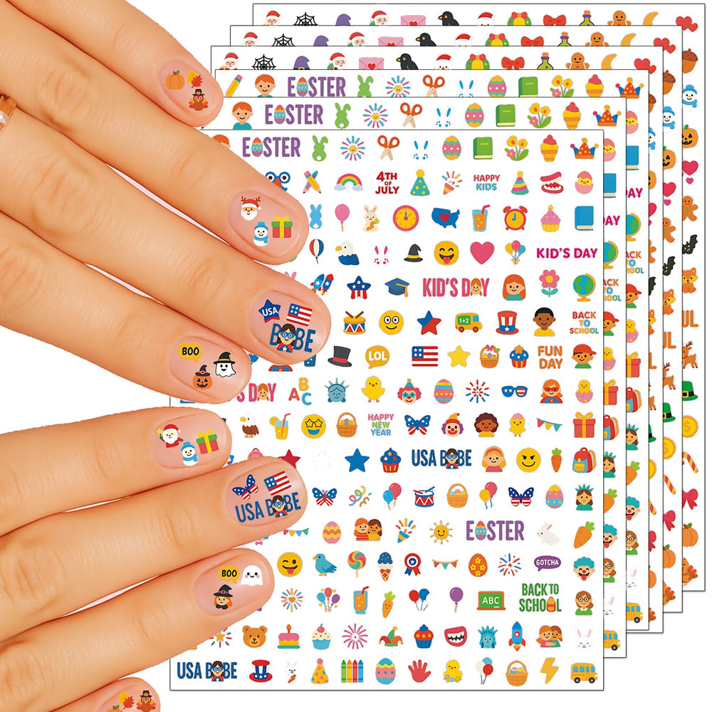 IDDFEVE mini nail stickers Halloween designs for kids’ nails and party play
