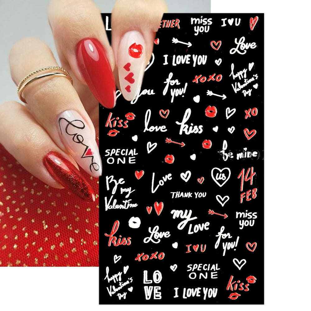 Valentine day nail art stickers ideal for DIY at home or salon