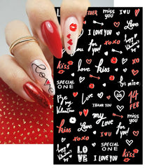 Valentine day nail art stickers ideal for DIY at home or salon