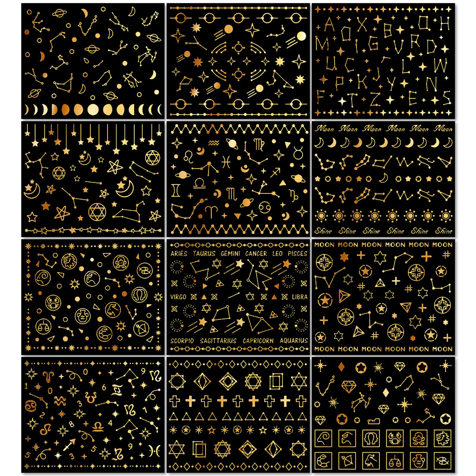 IDDFEVE nail stickers for natural and artificial nails with glossy gold finish