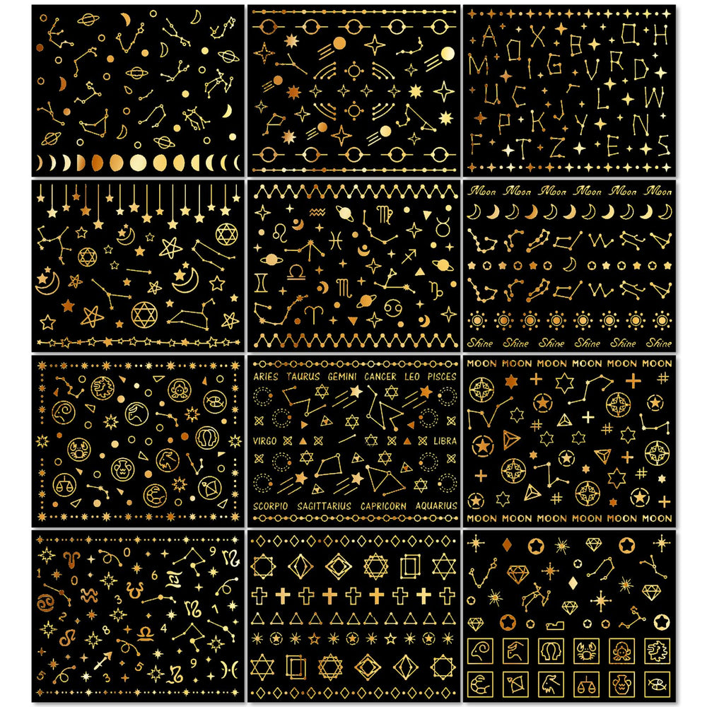 IDDFEVE nail stickers for natural and artificial nails with glossy gold finish