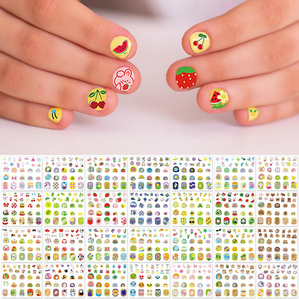 IDDFEVE kids nail stickers with flowers for quick at-home nail art