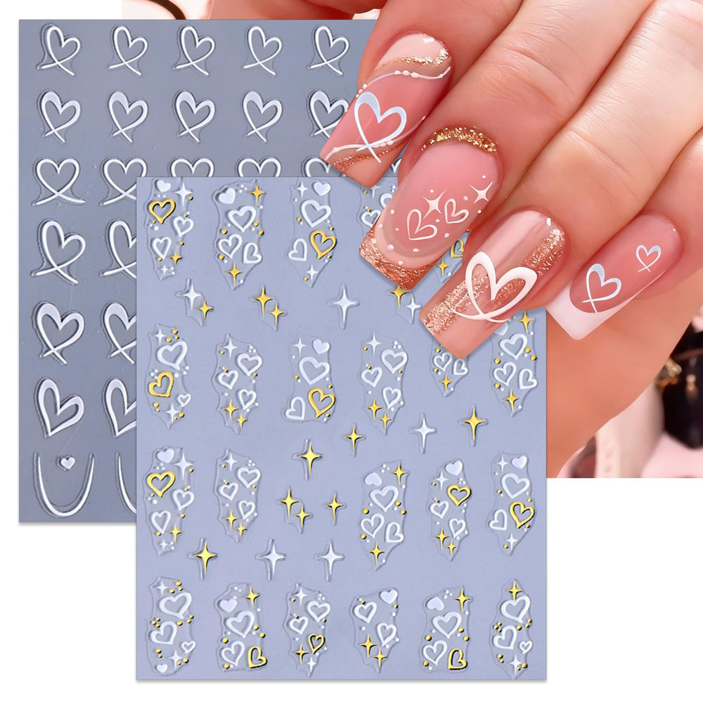 IDDFEVE peach heart decals for quick salon-style nails