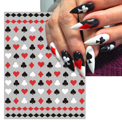 IDDFEVE poker nail stickers casino icons for quick glamorous nails