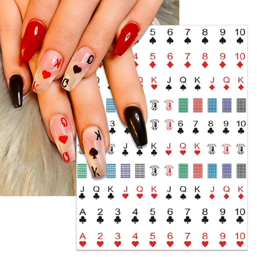 IDDFEVE poker nail stickers chips design for festive finger art