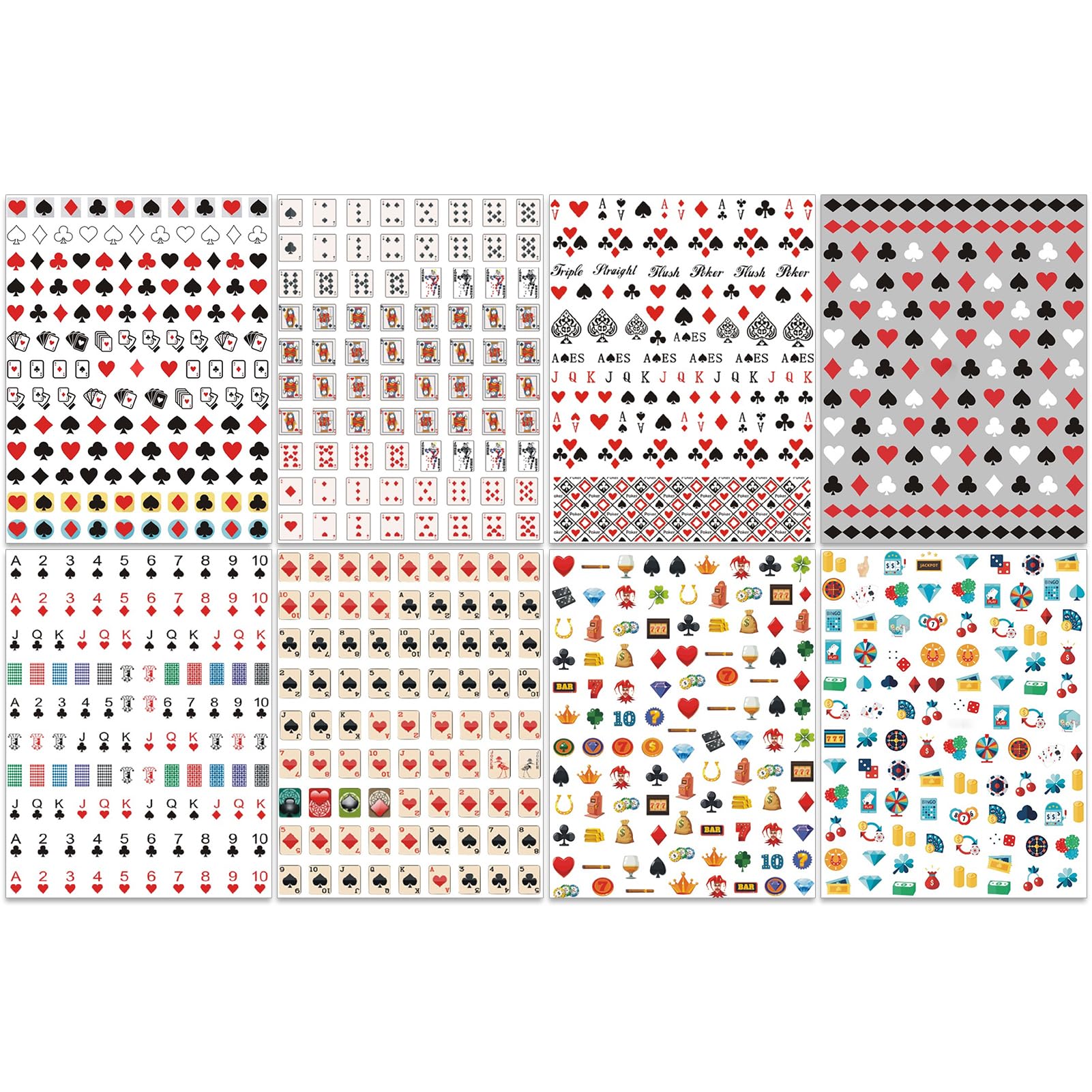 IDDFEVE poker nail stickers glossy finish adds lasting shine