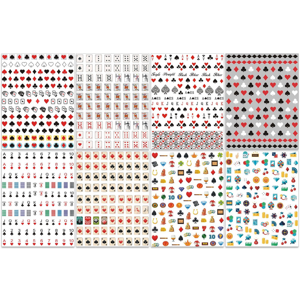 IDDFEVE poker nail stickers glossy finish adds lasting shine