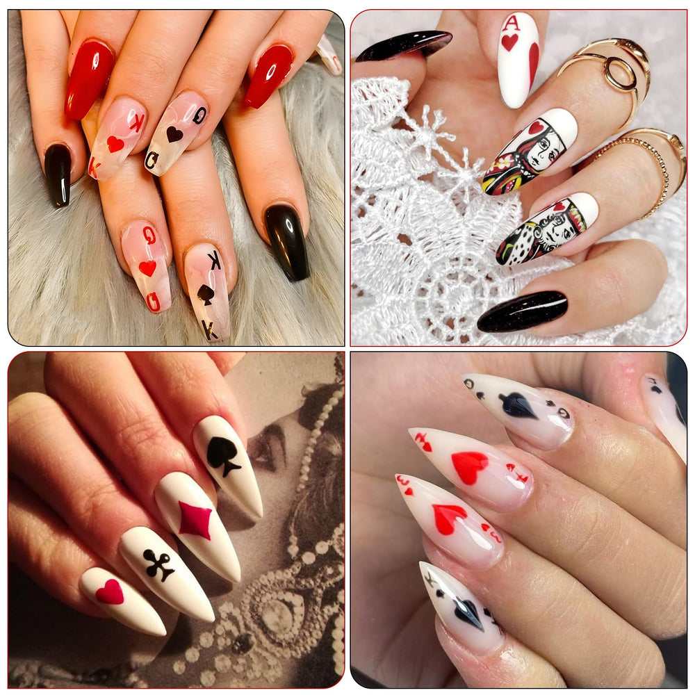 IDDFEVE poker nail stickers hearts spades artwork for bold looks