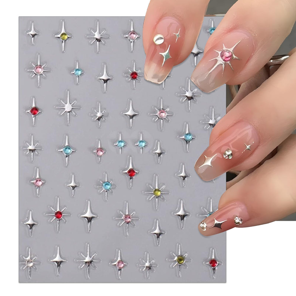 IDDFEVE rhinestone star gold stickers create glamorous, light-catching manicure.