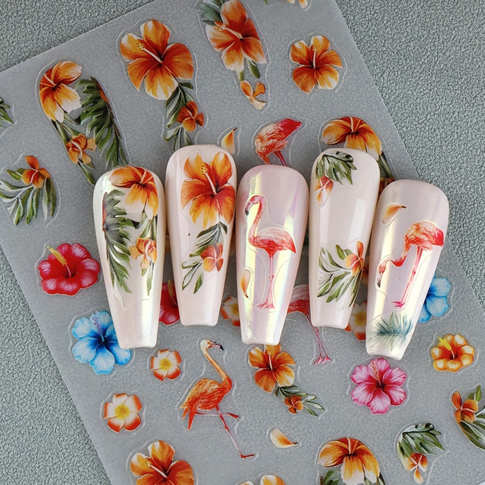 IDDFEVE tropical nail art for salon or home use.