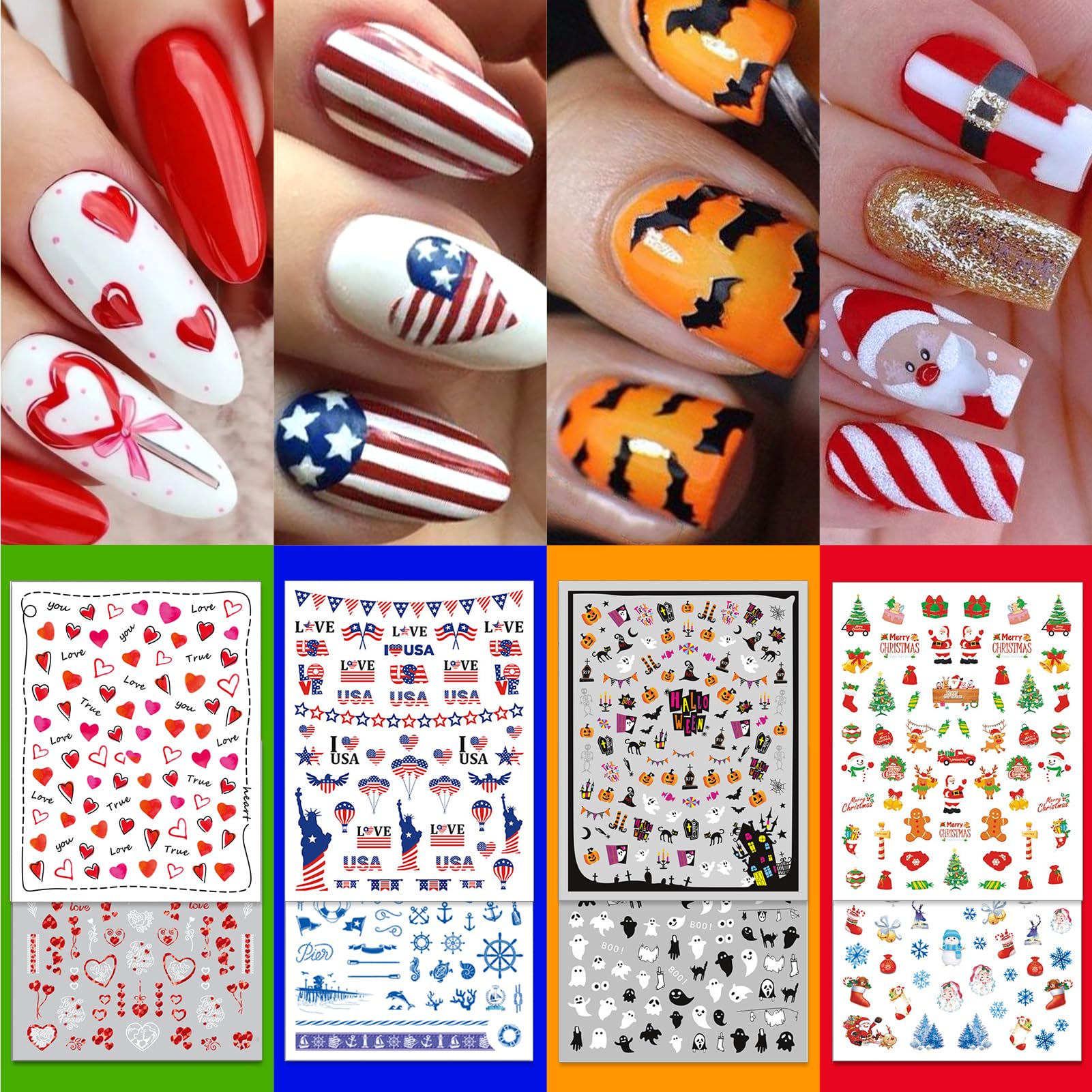 IDDFEVE seasonal nail stickers featuring flowers for chic, long-lasting nail art