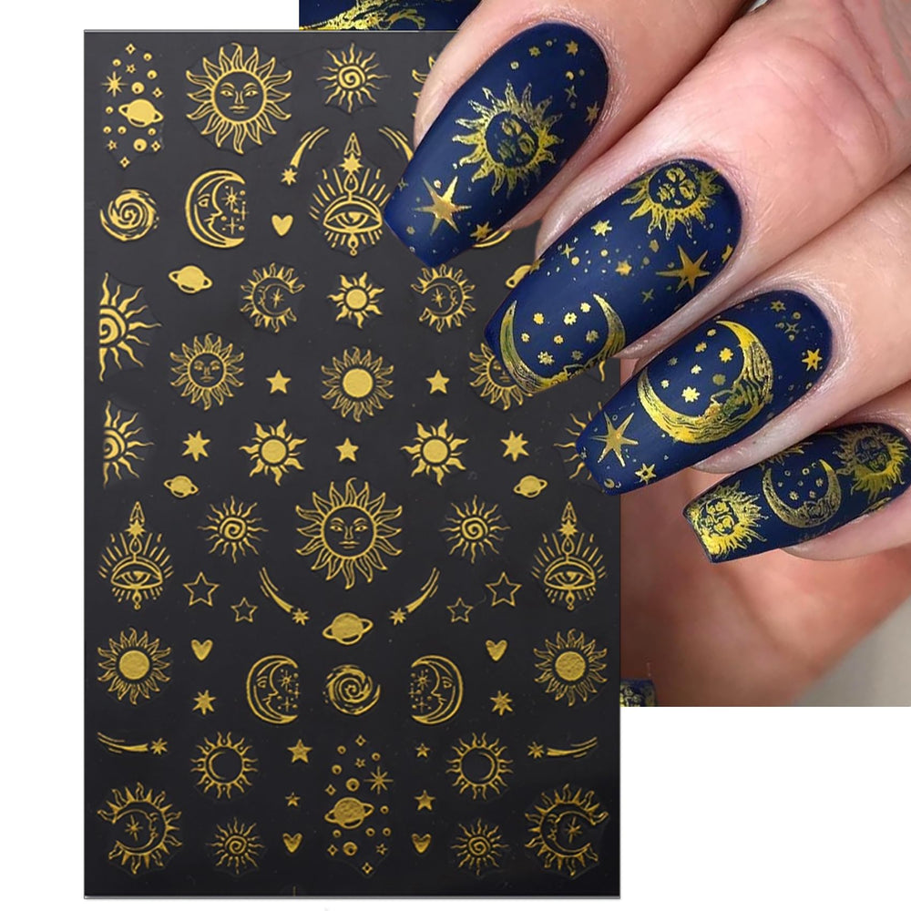 IDDFEVE silver moon nail decals add celestial charm to your manicure