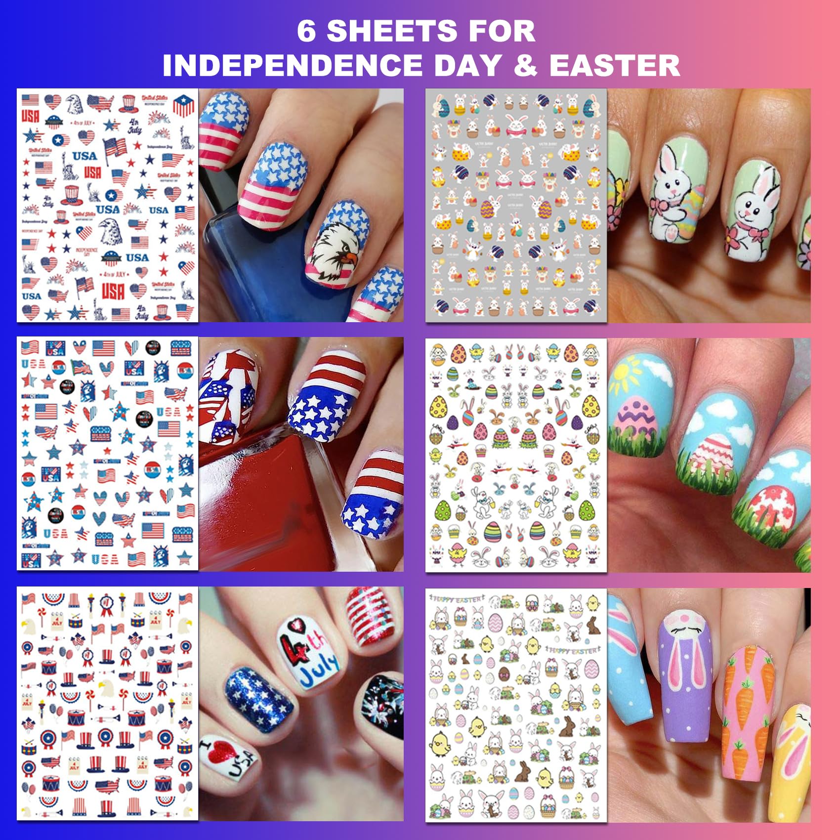 IDDFEVE Valentines nail stickers hearts for quick romantic nail art