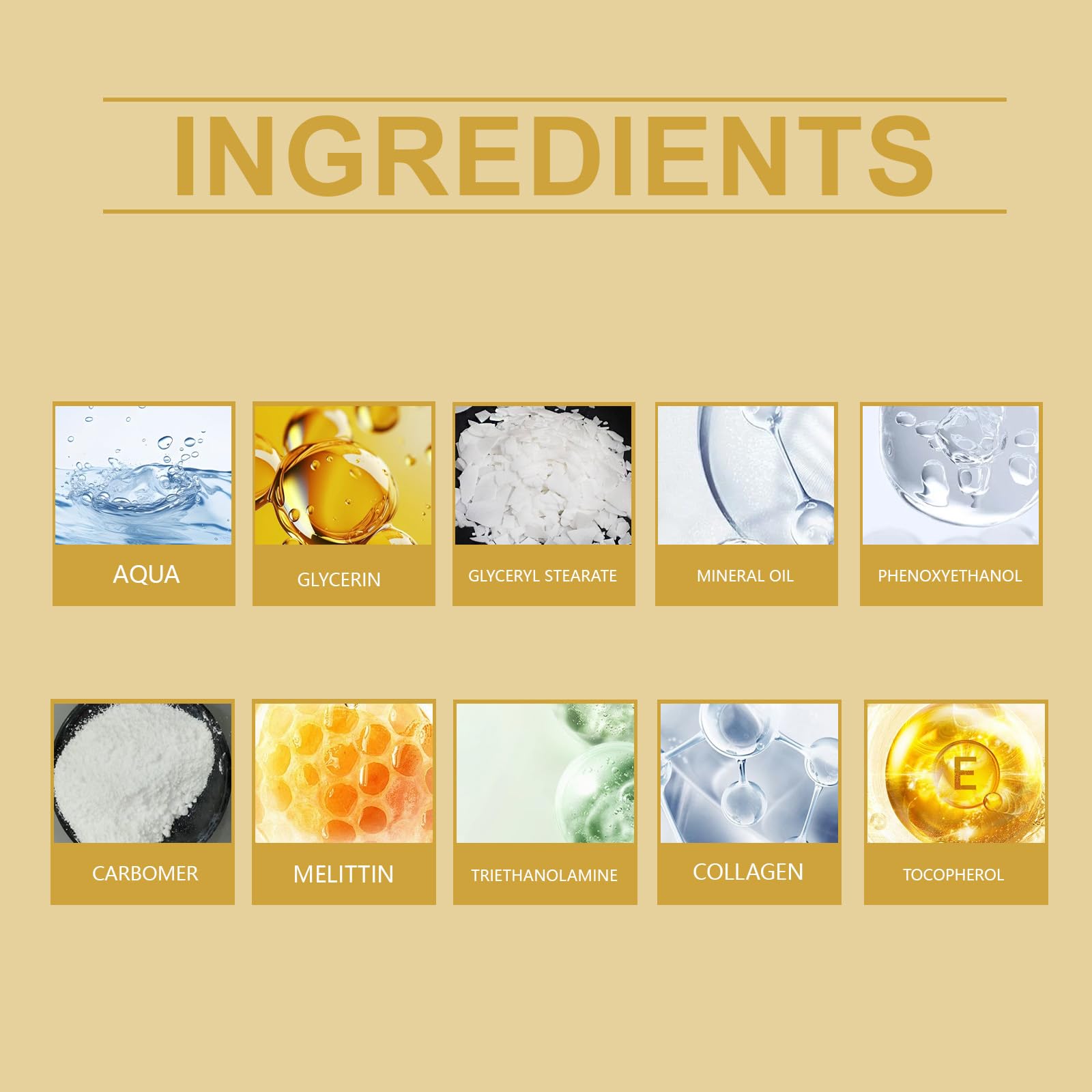 Identicalven Bee Venom Cream ingredients shot emphasizes nourishing formula