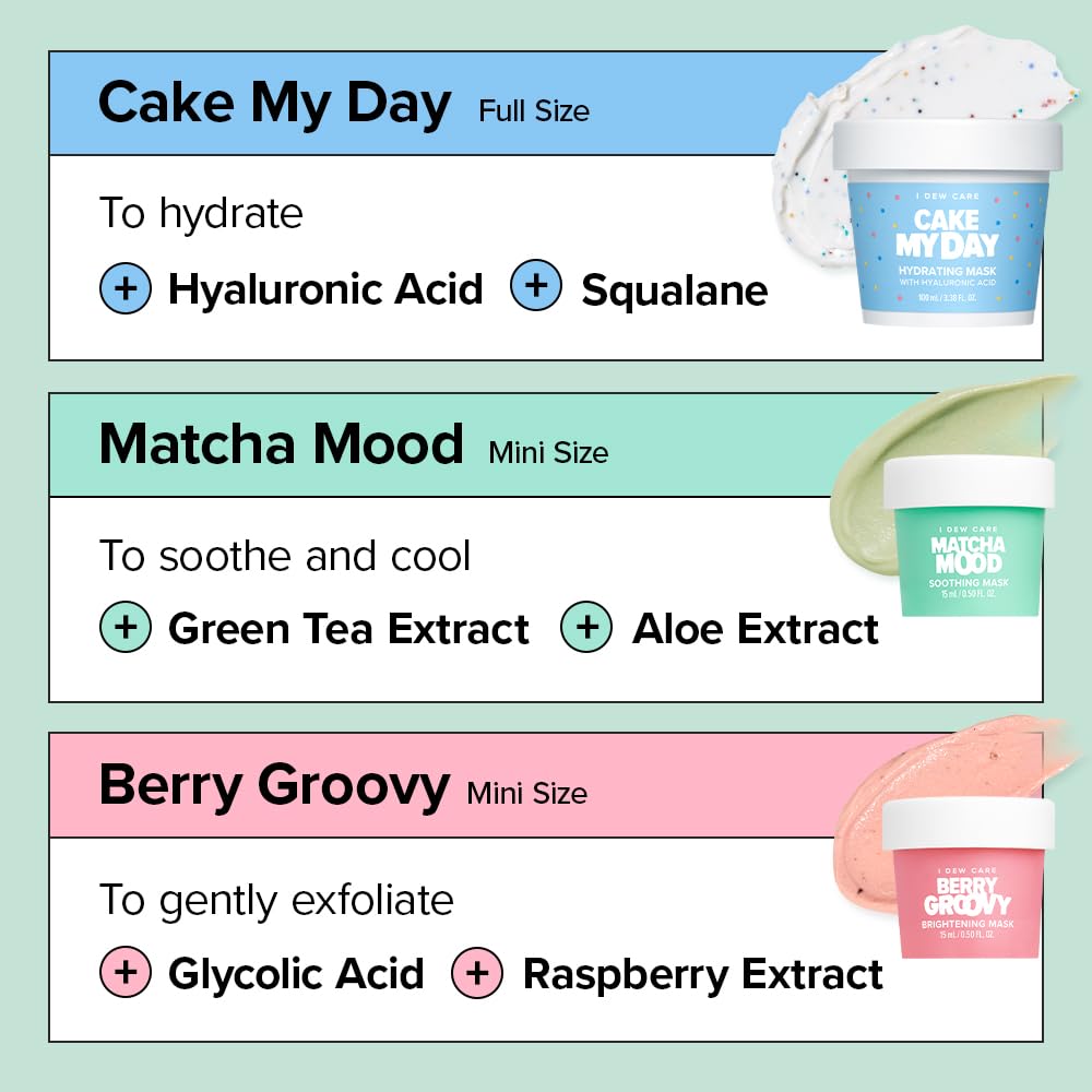 I DEW CARE Matcha Mood mask providing soothing cooling sensation with green tea.