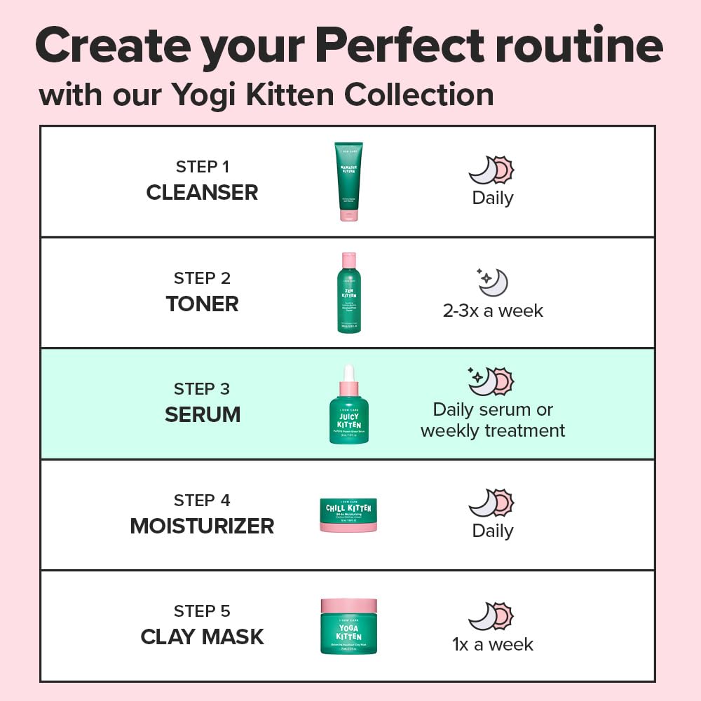 A drop of Juicy Kitten serum on skin for fast absorption and a refreshing feel.