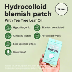 I DEW CARE pimple patch placed on blemish to protect from picking.