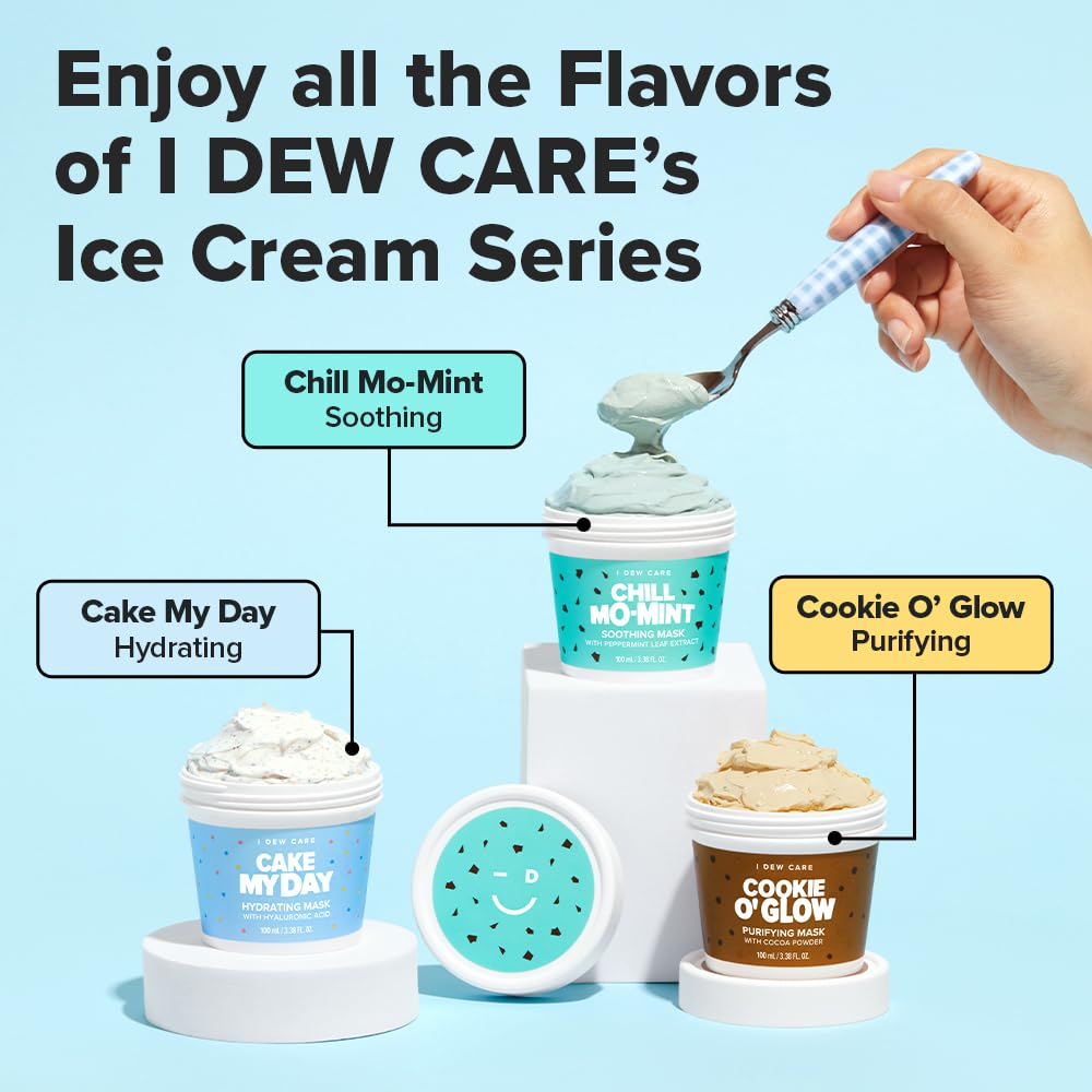 I DEW CARE Chill Mo Mint tub full view shows 3.38 oz size.