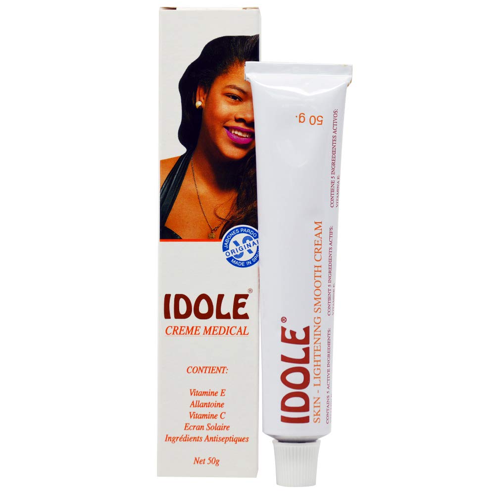 Idole Skin Lightening Cream 50g packshot shows smooth texture for an even skin tone.