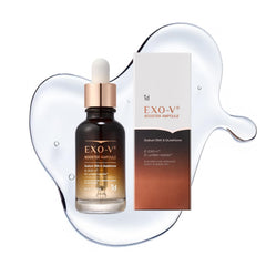 ID PLACOSMETICS EXO-V Booster Ampoule bottle showcases premium packaging for fast absorption.