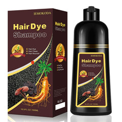 iemokoda Burgundy Hair Dye Shampoo bottle shows quick gray coverage option
