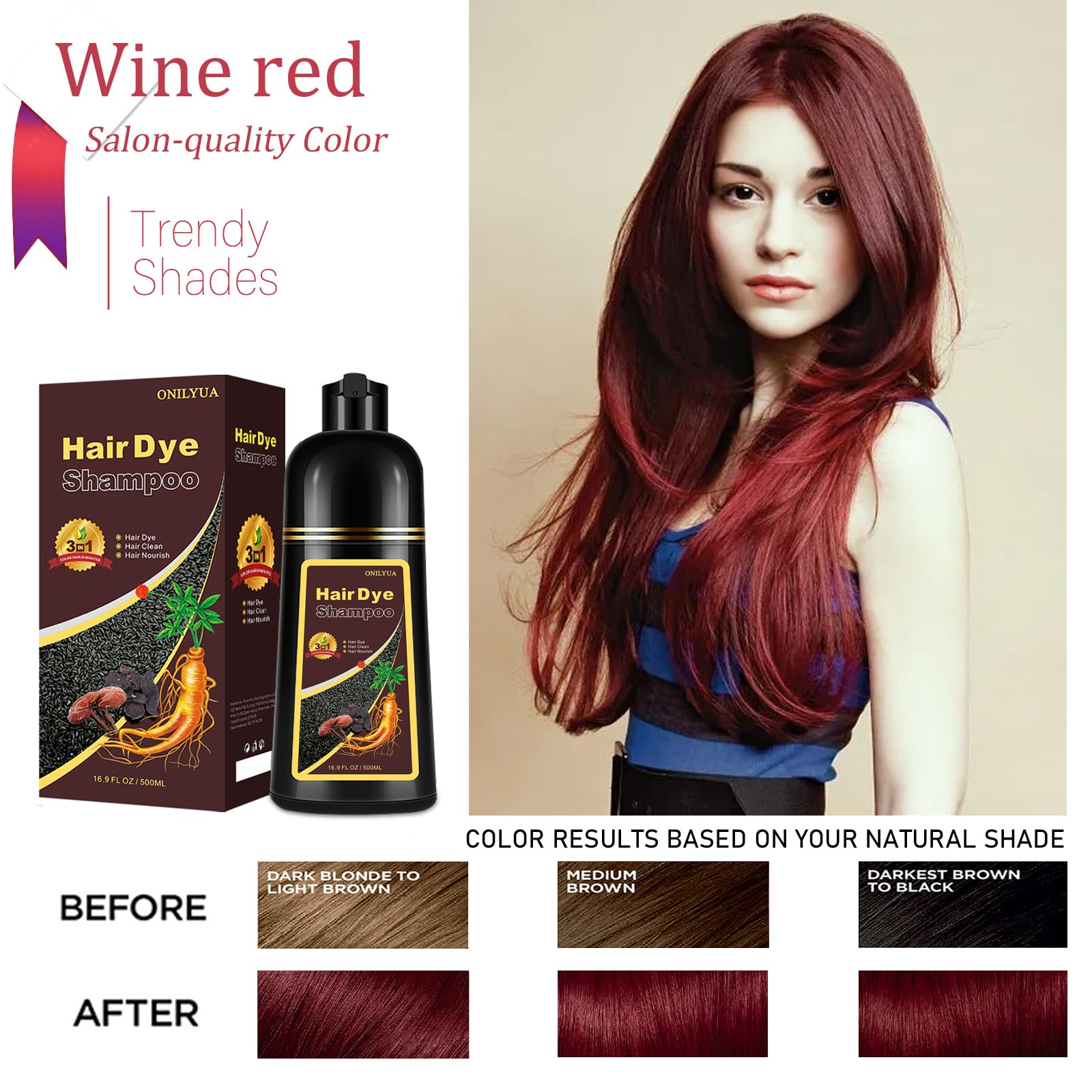 iemokoda Burgundy Hair Dye Shampoo lather demonstrating color action