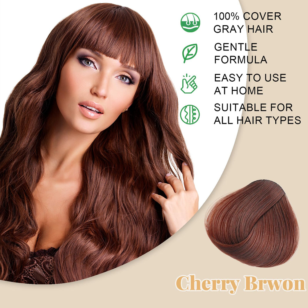iemokoda Cherry Brown Hair Dye Shampoo application shows quick 15-minute color