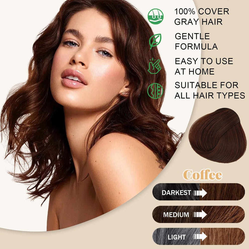 iemokoda Coffee Hair Dye Shampoo foam application enables quick, mess-free color.