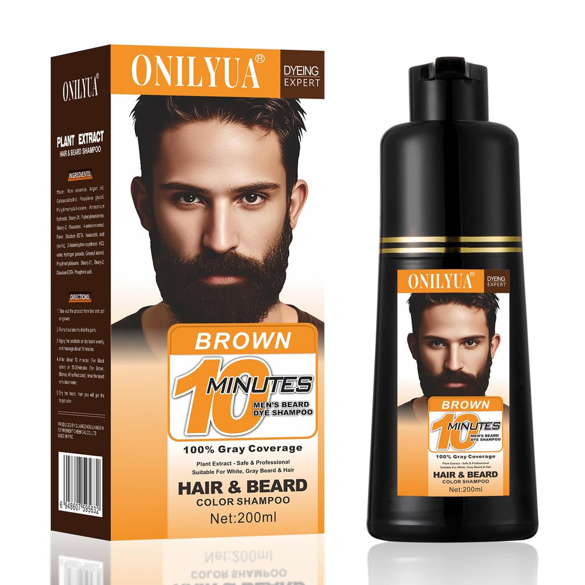 iemokoda dark brown dye shampoo bottle ready to color gray strands